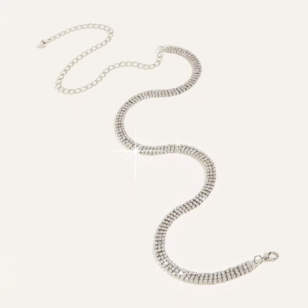 Shiny Waist Chain Rhinestone Waistband Elegant Waist Belt  for Women Dress Coat