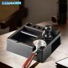 Espresso Knock Box, Multifunctional Coffee Accessory Storage Box with 51mm-58mm Tamper Base, Knocking, Tamping, and Storage, 9-in-1 Coffee Tamper, ABS