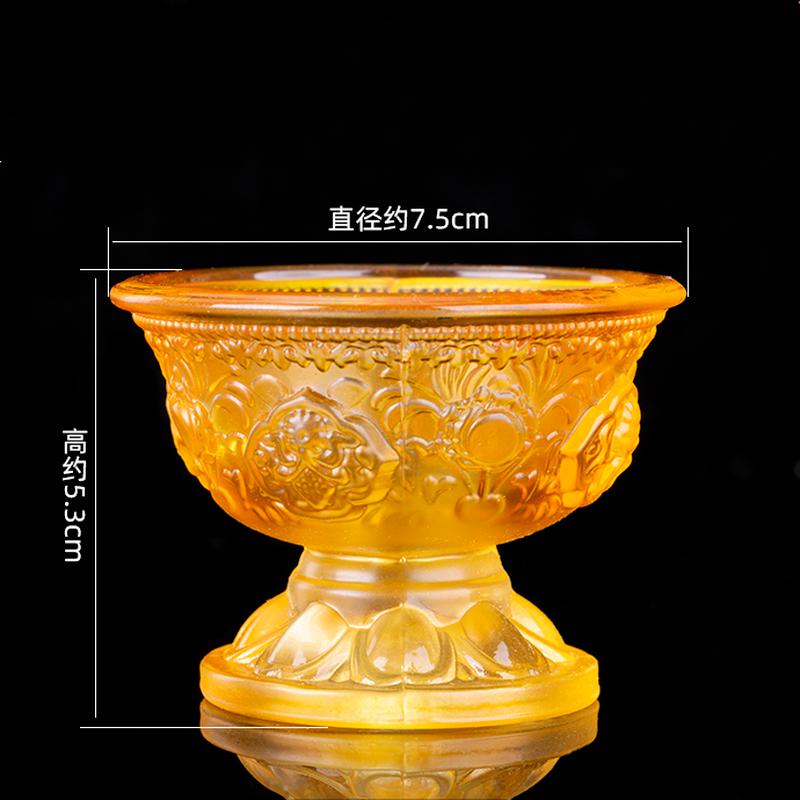 Buddhismus Opferbecher Buddhismus Tasse Bunte Farbige Glasur Tasse Heiliges Wasser Becher 7-teiliges Set Buddhistische Vorräte Dharma Tassen Schale