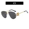 Special-shaped Oversized Rimless Sunglasses Women Brand Designer Shades Eyewear Pilot Sun Glasses Female UV400