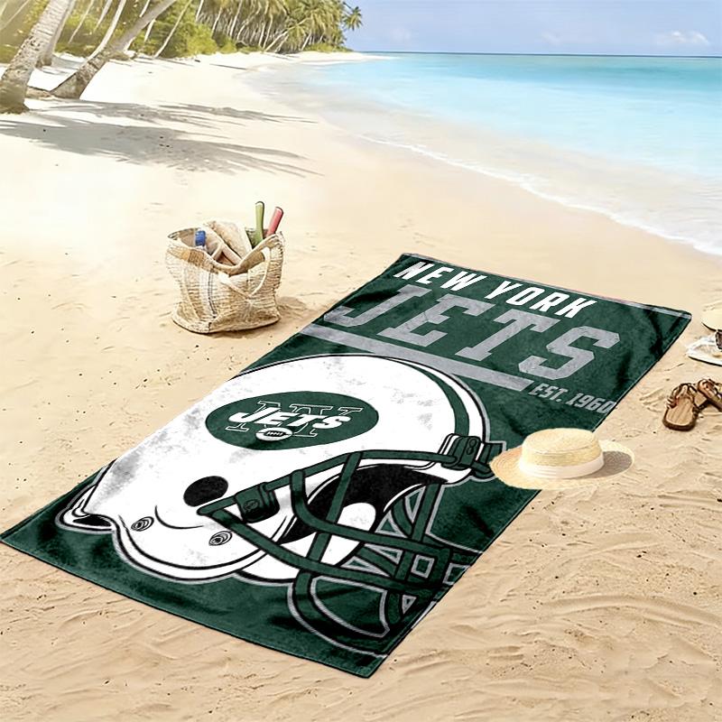 New York Jets Print Beach Towel, Large Soft Quick Dry Towel for Beach Camping Swimming