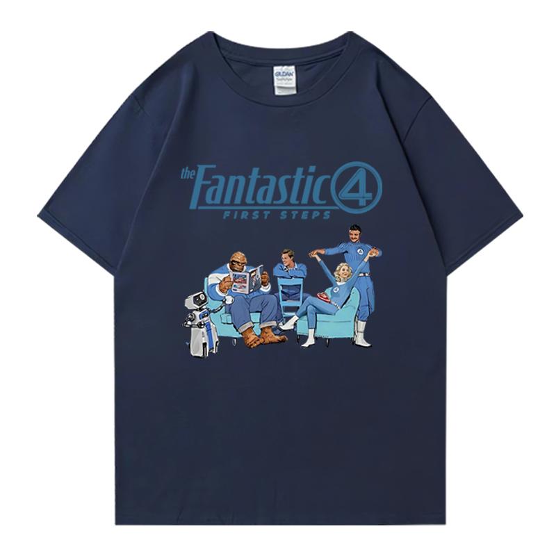 2025 The Fantastic Four First Steps Oversized 100% Cotton short sleeve t-shirts Hip Hop Men Women Summer Unisex T shirt clothing