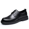 Men's Shoes Spring New Trend Platform Breathable Casual Shoes British Business Men's Wedding Leather Shoes Genuine Leather