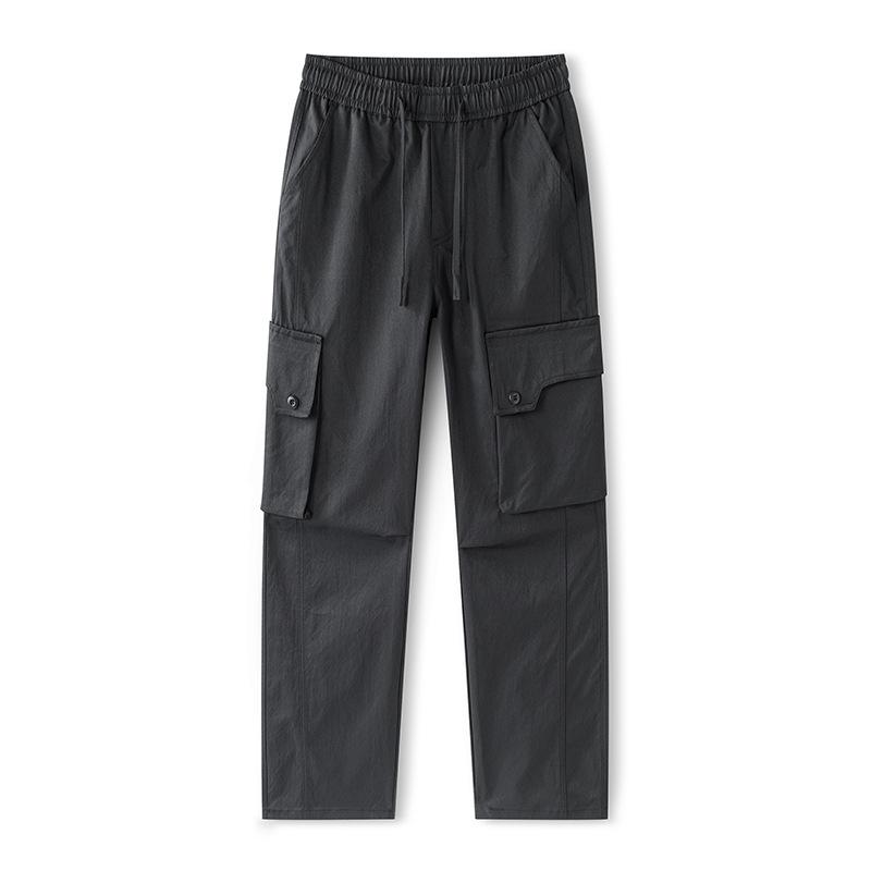 Overalls men's autumn new American trendy brand versatile loose wide-leg drape multi-pocket straight trousers men