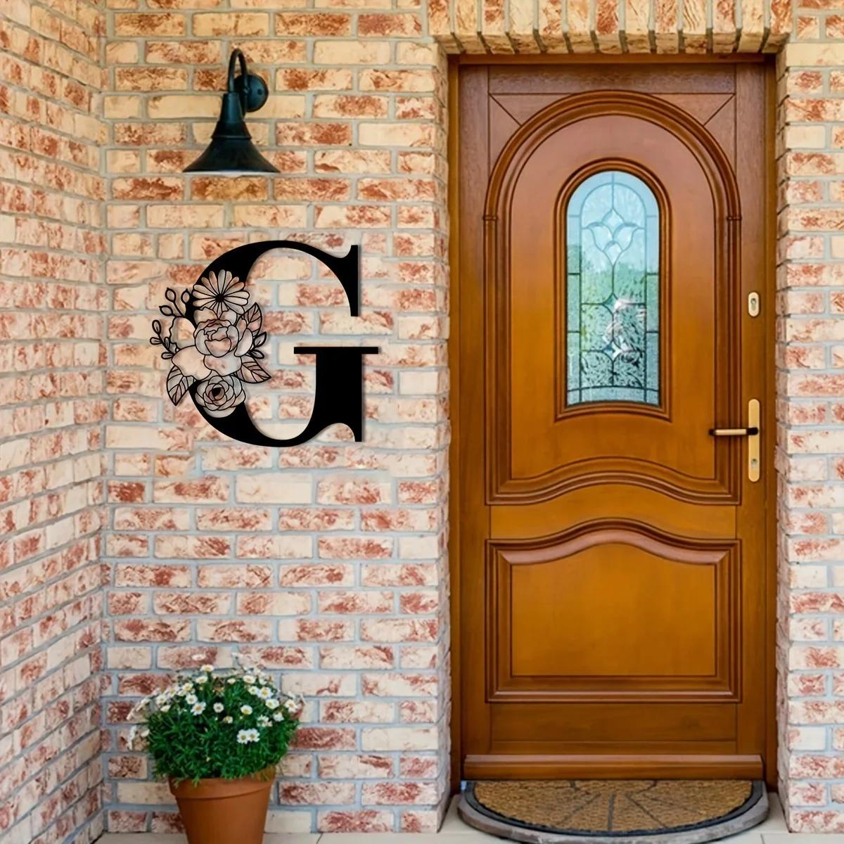 Потрясающая металлическая табличка с цветочными буквами-монограммами! Металлическое — фото 14