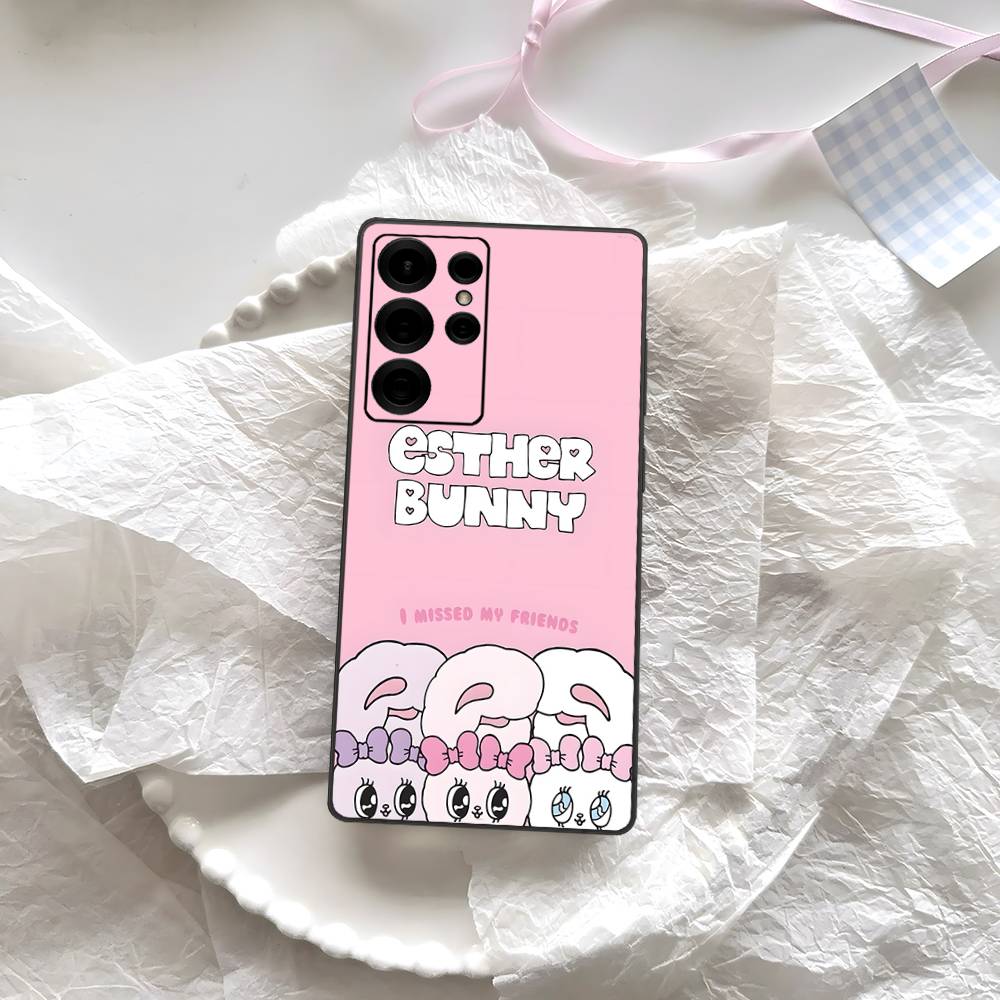 Cute Cartoon Esthers Bunny Phone Case For Samsung S 24 Fe 25 Ultra Plus 20 Lite 21 30 22 23 24 22 Ultra 5G Fundas
