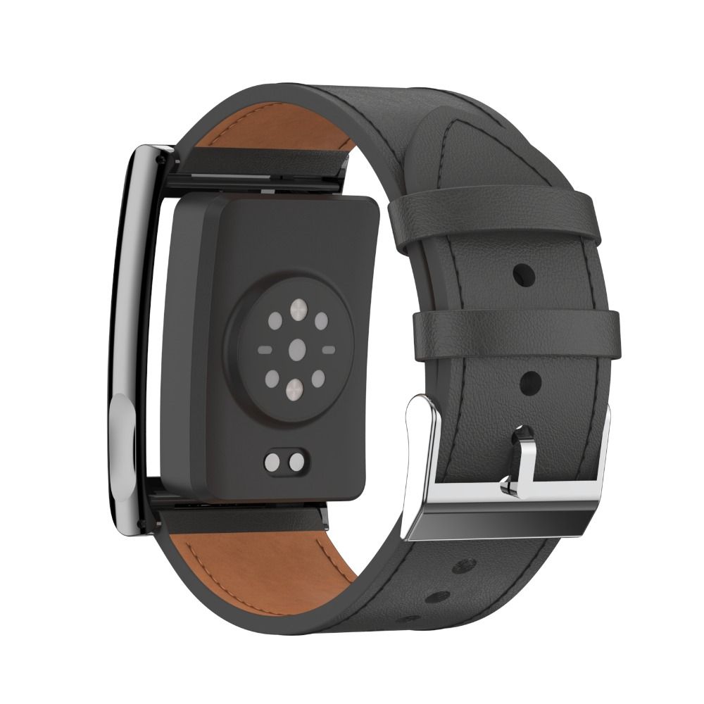 Cinturino Sportivo in Pelle Regolabile a Rilascio Rapido Cinturino per Fitness Tracker Sostituzione Braccialetto con Cornice Metallica per Amazfit Helio Strap