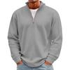Men's Casual Knit Long Sleeve Pullover with Stand Collar and Ribbed Cuffs