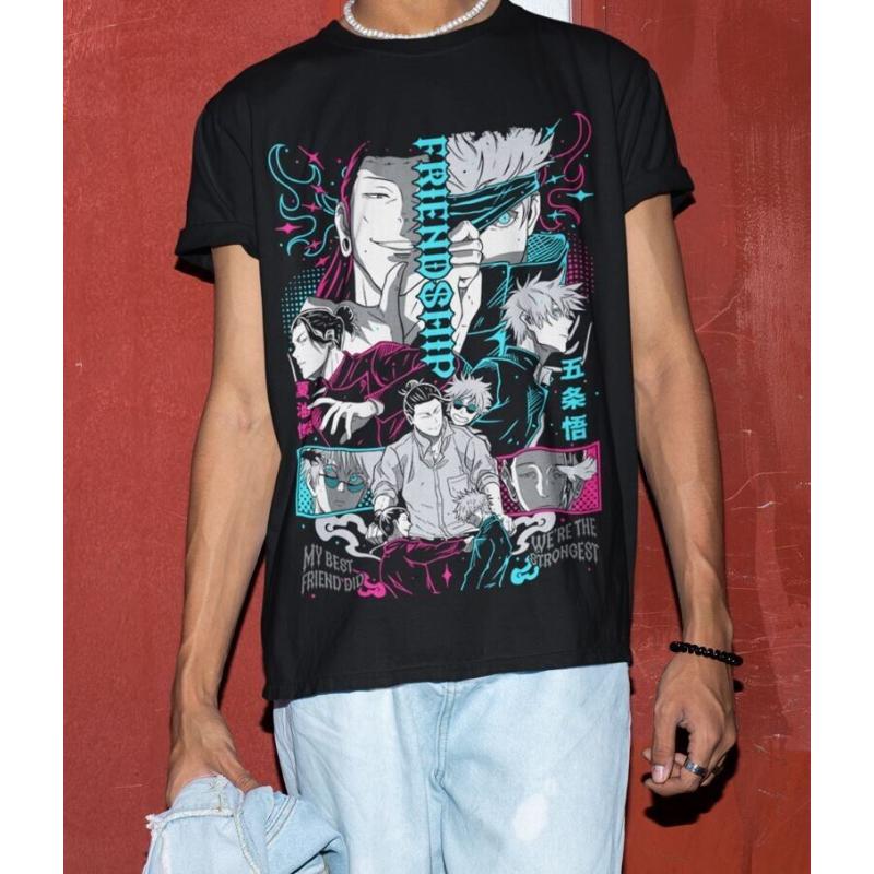 Jujutsu Kaisen T-shirt Geto Suguru Gojo Girl Anime Gift Black T-shirt All Size