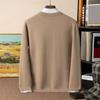 Double Strand Thickened Golden Bean Yarn Crew Neck Cashmere Sweater Knitted Sweater Loose Pullover Inside