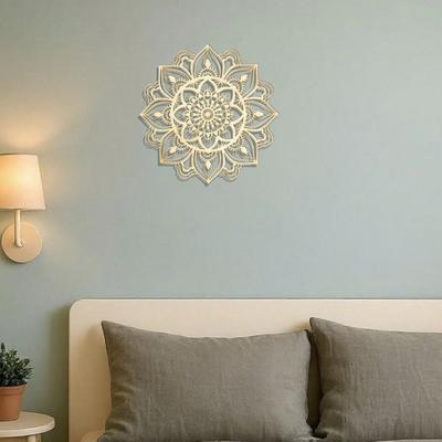 1pc Gold Mandala Metal Wall Art Elegant Bohemian Sculpture Halloween Christmas Spiritual Gift Luxury Home Decor Meditation Room Hanging
