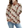 Women's Casual Polka Dot Christmas Print Top for Fall and Winter, Versatile Blouse