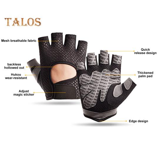 1 Pair Sport Gloves Hollow Mesh Half Finger Unisex Anti-slip Great Friction Wear-Resistant Full Palm Protection Weightlifting Cycling Workout Outdoor