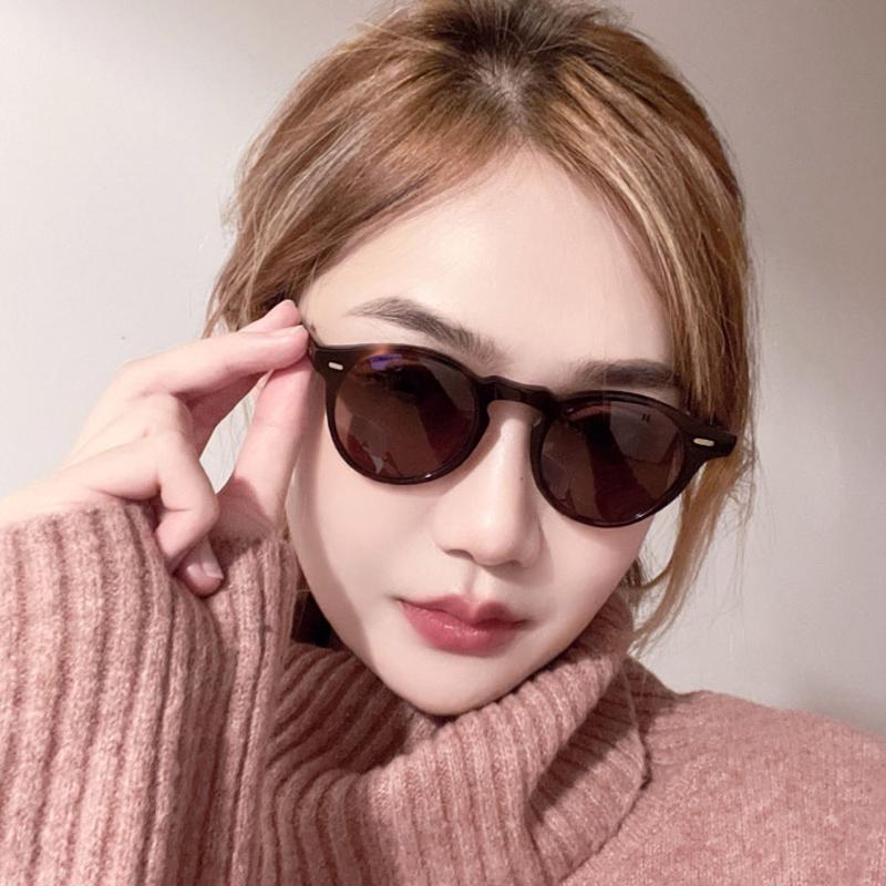 Retro Fashion Round Sun Glasses Women Men Simple Classic Sunglasses Leisure Driving Female Male Eyeglasses