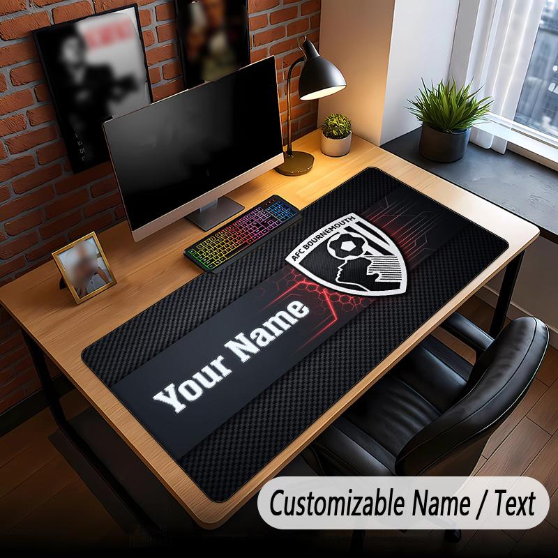 Large Mouse Pad Bournemouth Football Print Custom Name Text Desk Mat for Office Gaming