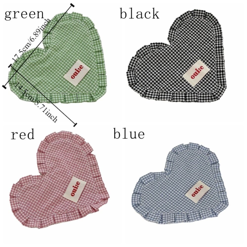 with Pleated Lace Bowl Mats INS Insulation Pad Mat Heart-shaped Plaid Meal Mat  Kitchen