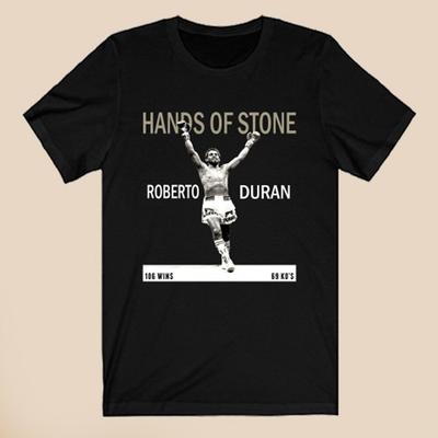 Roberto Duran Hands of Stone Boxing Champion Men's Black T-Shirt Size S-5XL Unisex T-Shirt