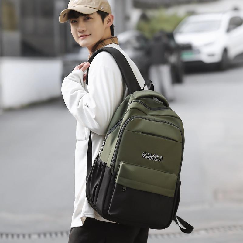 Student Skolväska Kvinna Colorblock Stor kapacitet Datorryggsäck Man Gymnasieryggsäck