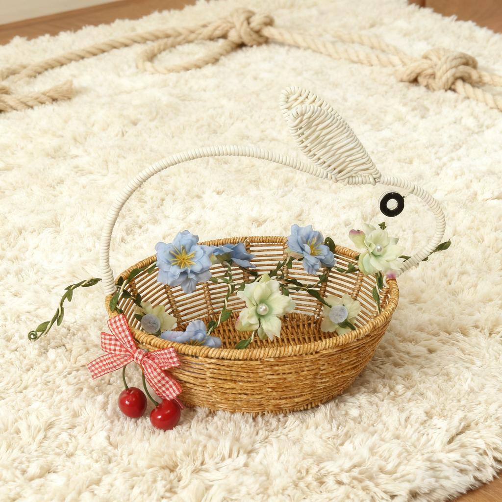 Easter Wicker Bunny Basket Storage Basket