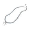 Sophisticated Pearl Necklace Accessory Delightful Necklace with Bowknot Pendant Beaded Chain for Collection Enthusiasts