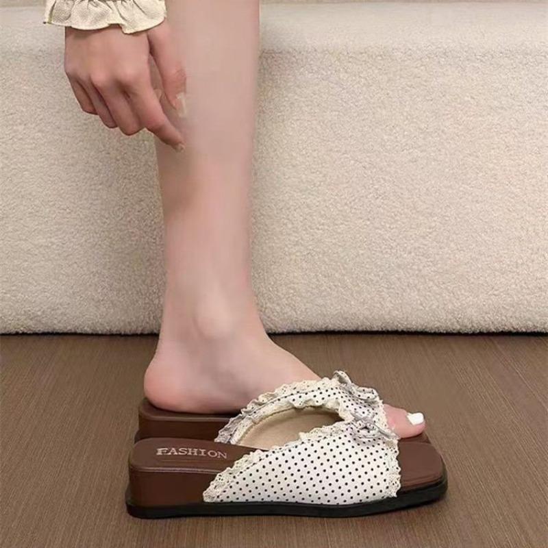 

Flip-flops Women s Shoes - New Style Outerwear Shoes with Thick Sole and Single Strap Design 35 бежевый