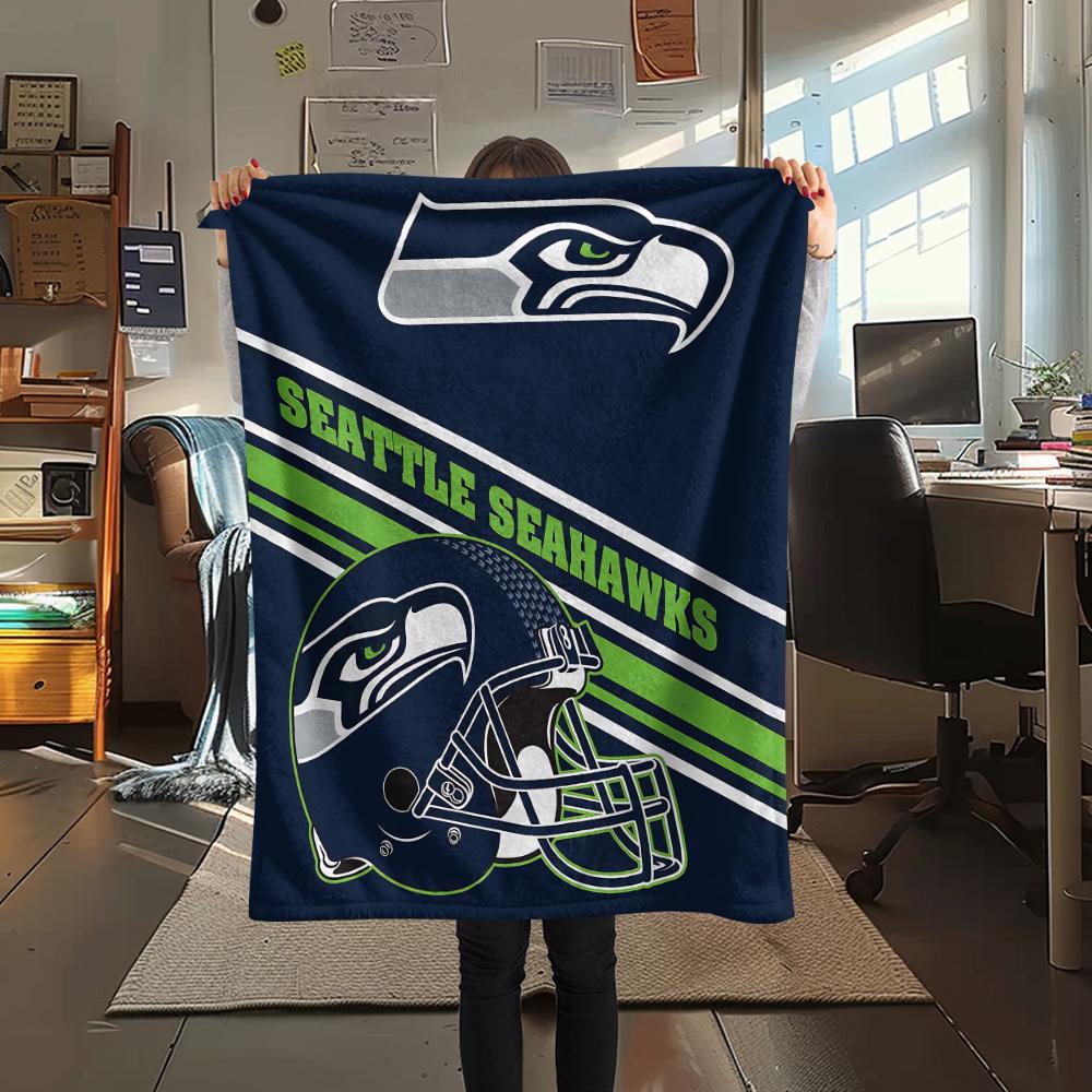 1 Stück Seahawks-Print Flanelldecke, Hohe Qualität, Bequem für alle Jahreszeiten, Heimdekoration, Wärme und Komfort, Perfekt für Geschenke