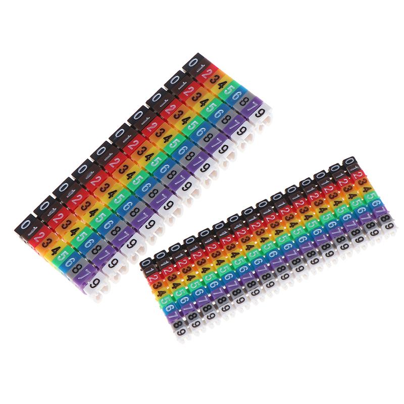 100/150Pcs For 2-3mm Wire 1.5mm², 2.5mm², 4mm², 6mm² Wire Number Box Cable Marker Colourful C-Type Marker Number Tag Label