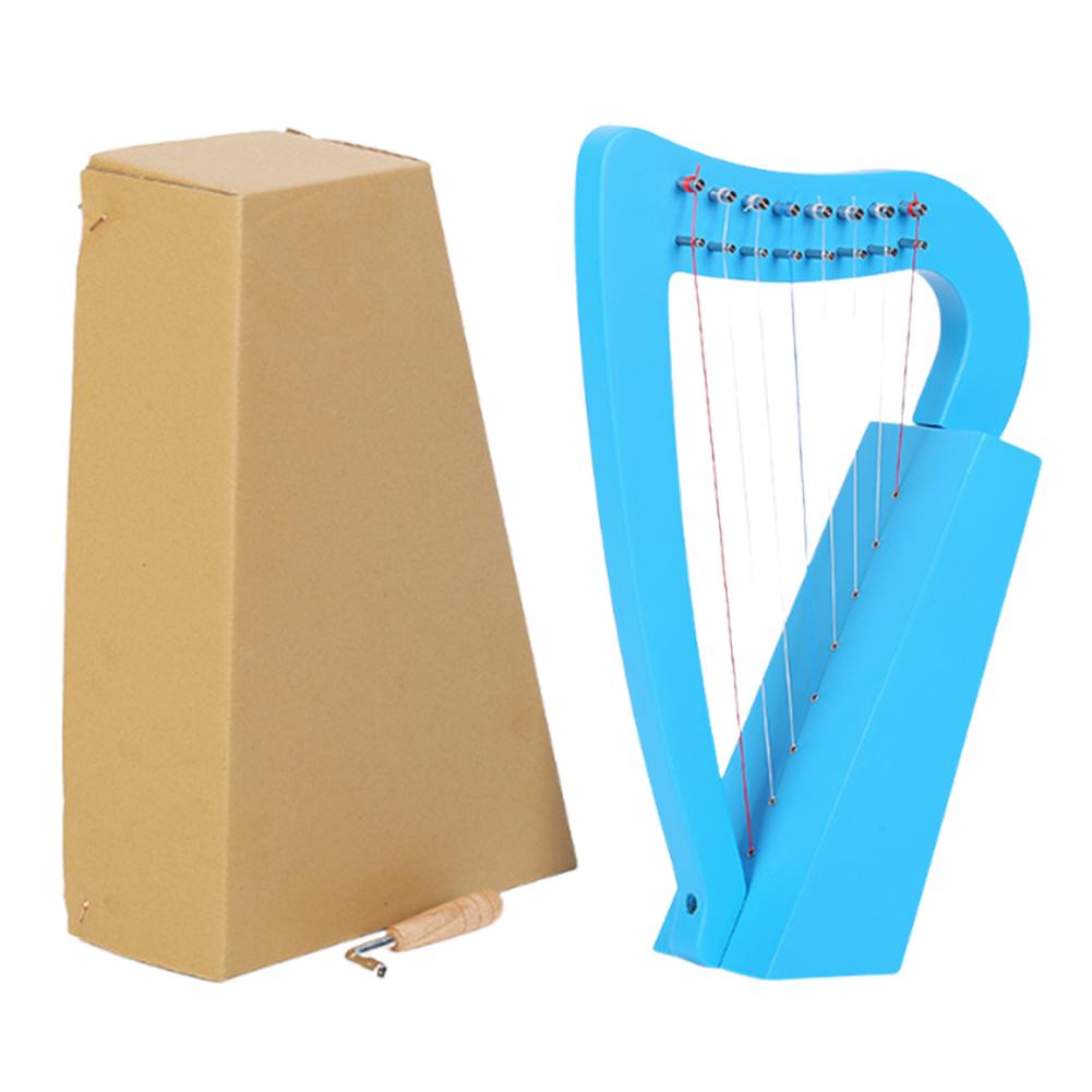 8 Strings Lyre Harp Solid Wood Mini Harp with Tuning Wrench Stringed Instrument for Kids and Adult Beginner