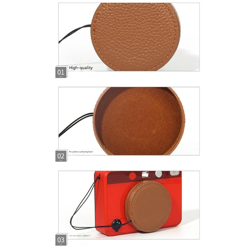 Retro Leder Objektivabdeckung Für SOFORT 2 Kamera Mit Abnehmbarem Lanyard Stoßfestes Design Wasserdichte Schutzvorrichtungen