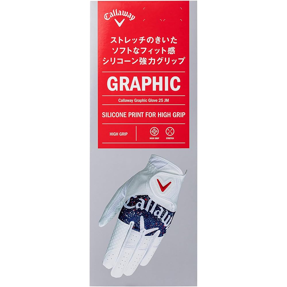 Callaway Graphic Golf Glove Right Hand White Black 26cm Men's