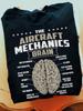 Aircraft Mechanic Brain T-Shirt: Funny Aviation Pilot Gift