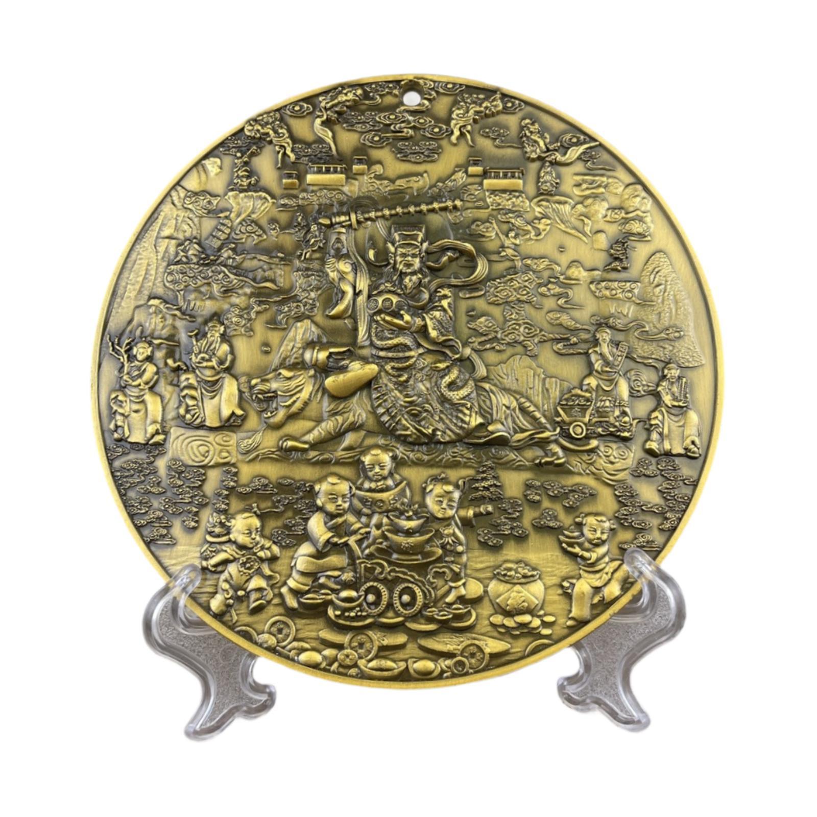Decorative Plate Fenshui Entryway Traditional Chinese God of Wealth Statue