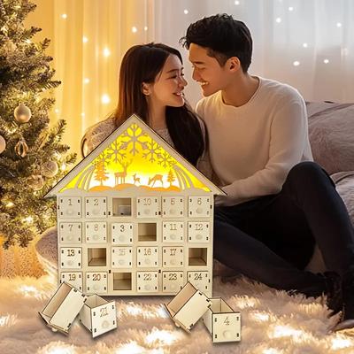 24-Schubladen-Adventskalender mit 24 Schubladen, perfekt für Neujahr, Weihnachten & Feiertagsdekorationen, Weihnachtsdekorationen