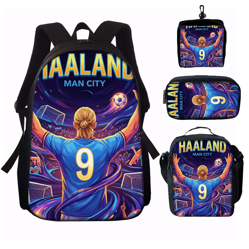 1/2/3/4/5PC Soccer Star Pattern Backpack Set – Large-Capacity Casual Backpack with Matching Clutch & Tote Bag, Perfect for Daily