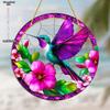 Hummingbird & FloralTheme Sun Catcher Acrylic Hang Sign, Nurseries, Vintage Home Decor Wall for Bar Kitchen, Restaurant Shop Wall Decor, Garden Decora