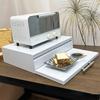 Carbon Steel Kitchen Pull-Out Tray With Extendable Board Single/Double Layer Microwave Drawer Shelf Non-slip Bottom Space-Saving