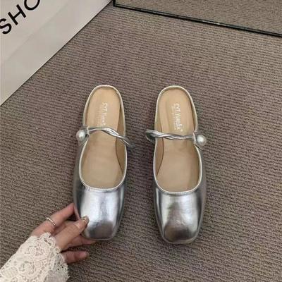 Scarpe Basse da Donna Estive Ciabatte a Punta Chiusa Mary Jane Scarpe Ciabatte di Lusso a Punta Quadrata da Donna 2025 Ciabatte Piatte Scarpe Donna
