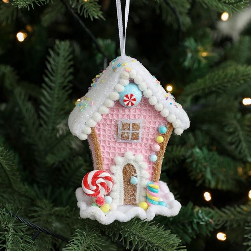 Christmas Tree Hanging Pendant Ice Cream/Cottage/Snowman/Horse Ornament for Holidays Home Decoration Party Supplies