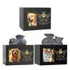 Pet Cremation Ashes Box with Photo Frame Pet Memory Keepsakes Resins Urns Box for Storing Ashes and Photos