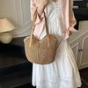 New Retro Large-capacity Bag Women's Fresh Straw Summer Beach Bag Shoulder Bag Vacation Women's Bag