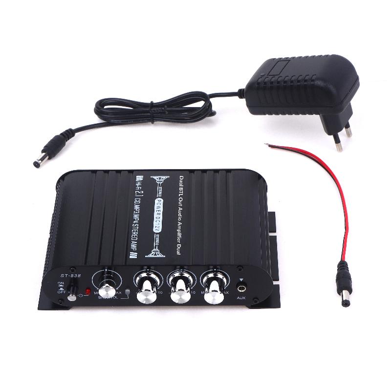 1 Set Hifi 2.1 Kanal Leistungsverstärker Stereo Bass Sound Auto St-838 Heimkino Verstärker Medienplayer Subwoofer Verstärker