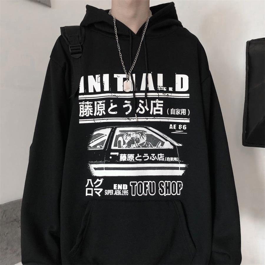 Diablo Graffiti Smiley Print Sweater Men's Street Fleece-lined Thickened Loose Plus Size Hip-Hop Autumn and Winter Jacket