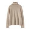 Stacked Collar Curled Cashmere Sweater for Women In Autumn and Winter 100 Pure Cashmere Comfortable Fit Pullover Sweater Seamless Integrated Sweater