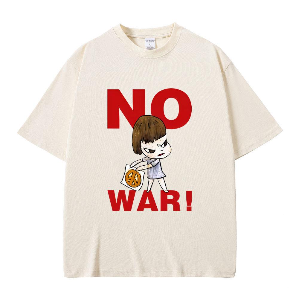 Yoshitomo Nara No War Tshirt Summer Unisex Women Casual Funny T Shirts Male Fashion Oversized Streetwear Unsiex Soft Cotton Tees S