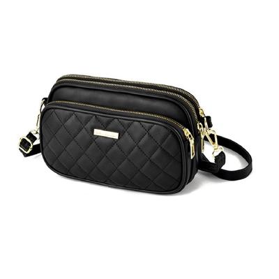 Brighttrust Damen Kompakte Mini PU-Leder Schultertasche, Crossbody-Tasche, Partytasche (Schwarz)