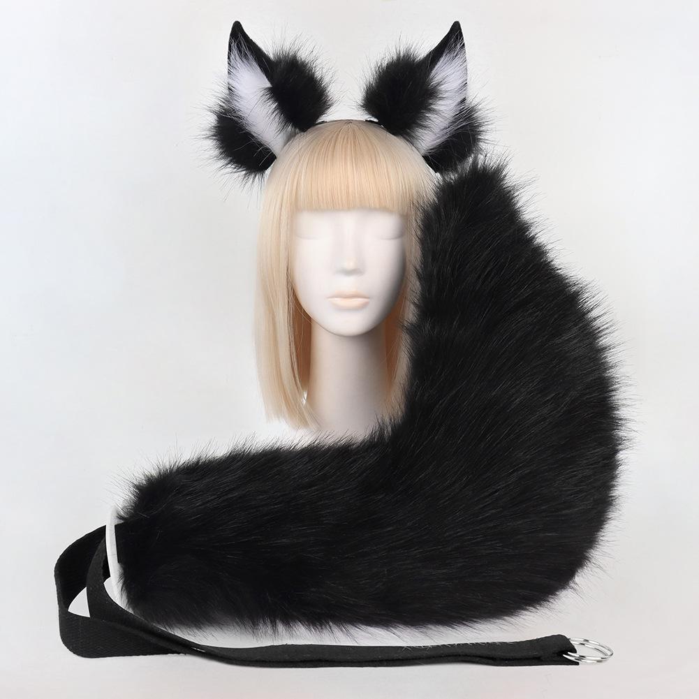 Set Fascia con Orecchie di Volpe e Coda Fatto a Mano - Carino Accessorio Cosplay per Tamamo-no-Mae