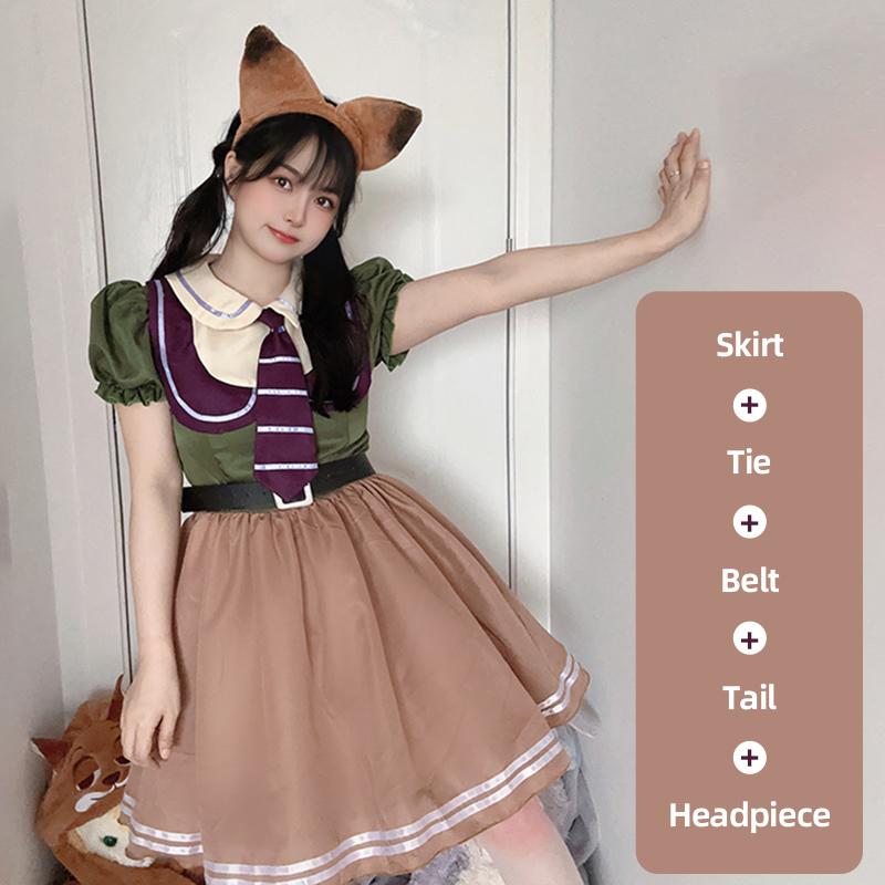 Хэллоуин Zootopia Косплей Джуди Ник Кролик Полицейский Выставка комиксов Платье Юбка для выступлений S