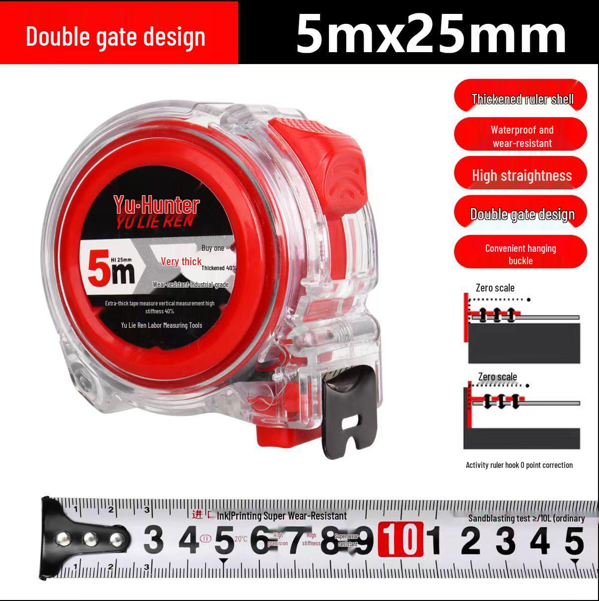Прочная 5-метровая ударопрочная рулетка для дома и строительства
