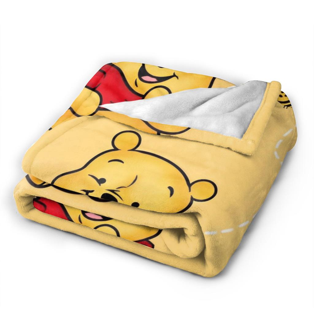Winnie the Pooh Blanket Cute Cartoon Flannel Awesome Warm Throw Blankets for Bedding Lounge Spring Autumn