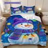 Snowman Pattern Bedding Quilt Set Quilt Cover Pillowcase Home Decoration Birthday Gift (1 * duvet cover + 2 * pillowcase, without core)